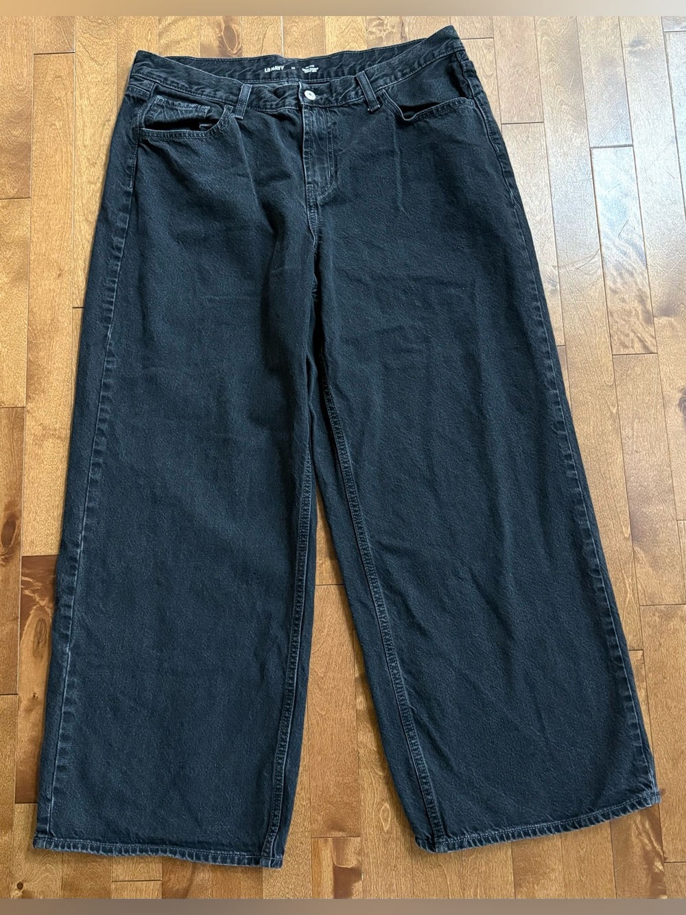 Old Navy Mid-Rise Wow Baggy Wide Leg Jeans – Black / Washed Black – Size 14